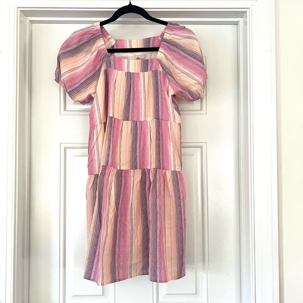 Hayden Girls Pink and Purple Striped Dress